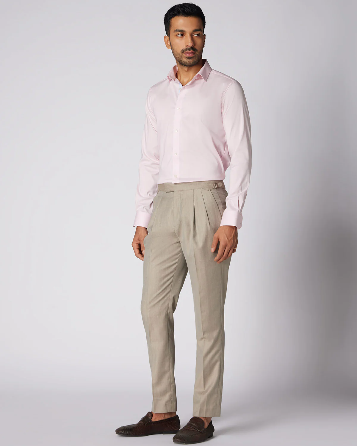Empyrean Checked Neapolitan Dress Pants - Beige - Image 4