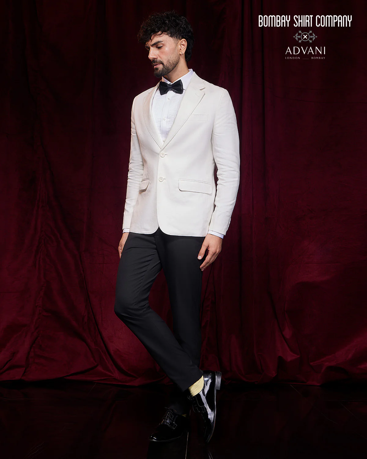 Encore 100% Linen Notched Collar Blazer - Cream - Image 4