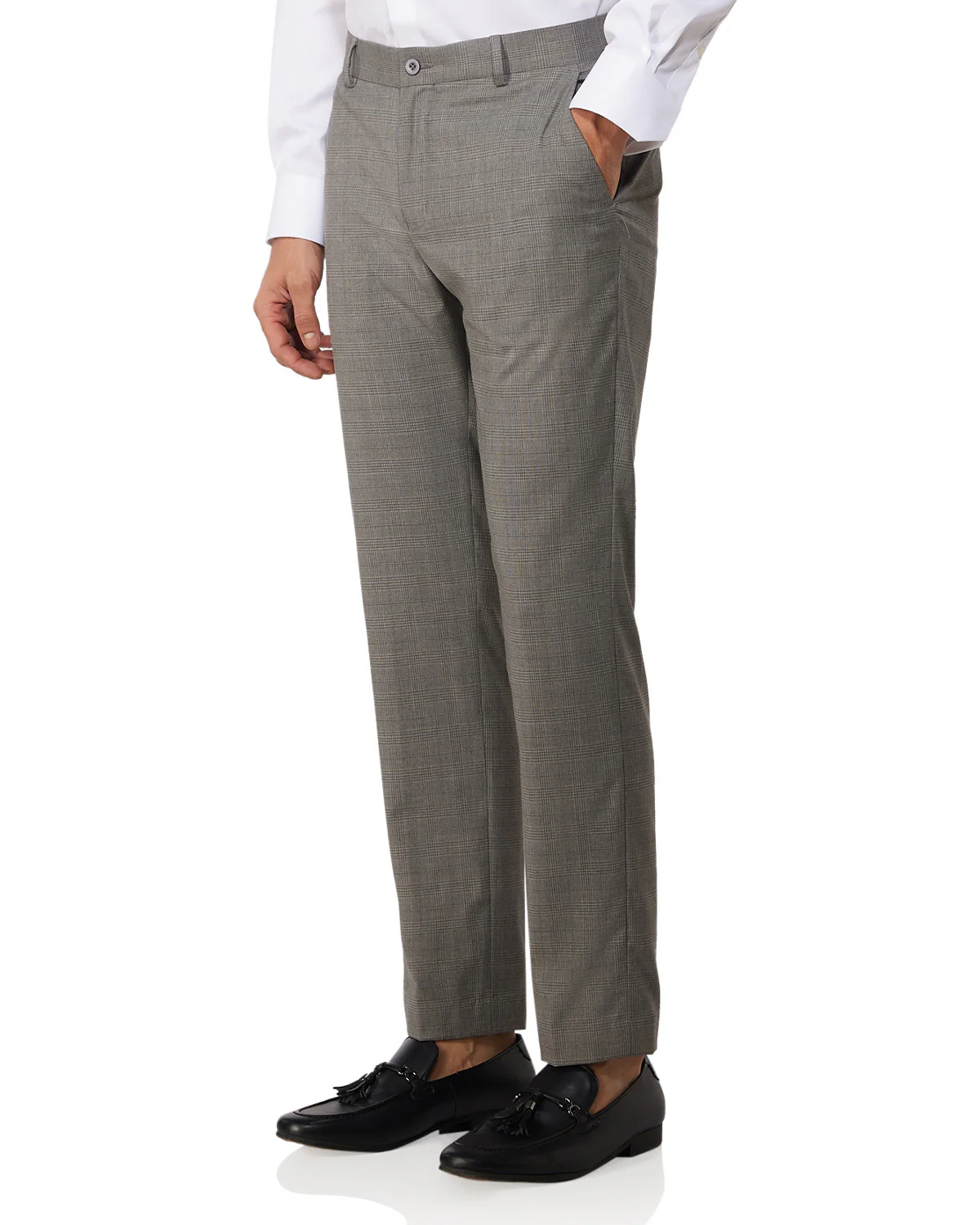 Ferro Checked Dress Pants - Grey - Image 3