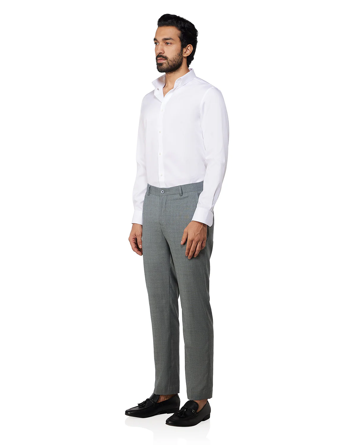 Ferro Checked Dress Pants - Grey - Image 6