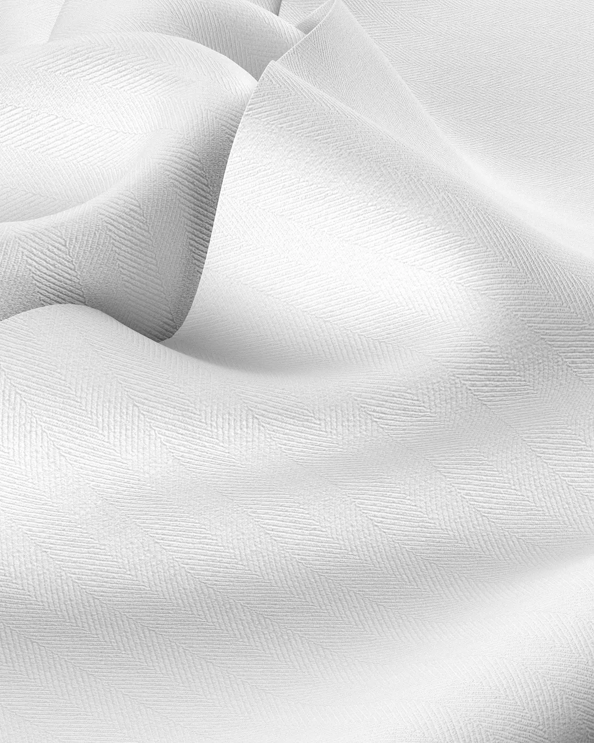 Giza Cotton Herringbone Shirt - White - Image 3