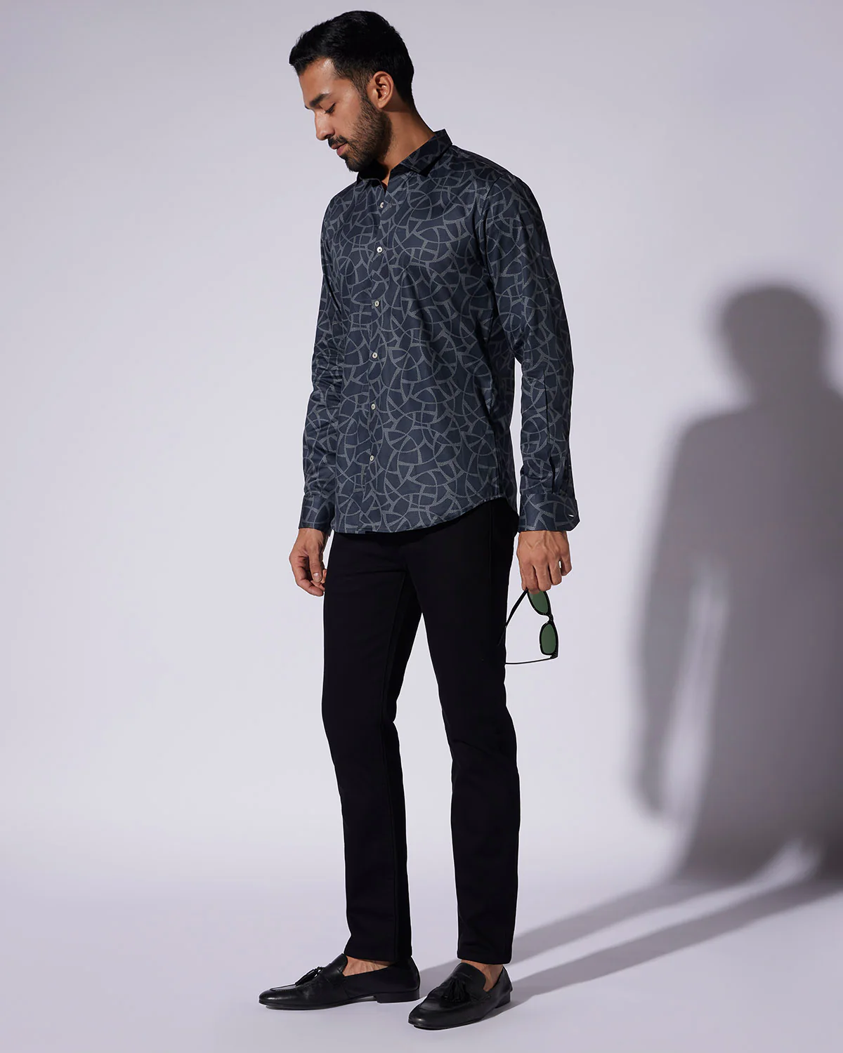 Graphic Printed Shirt - Grey - Image 4