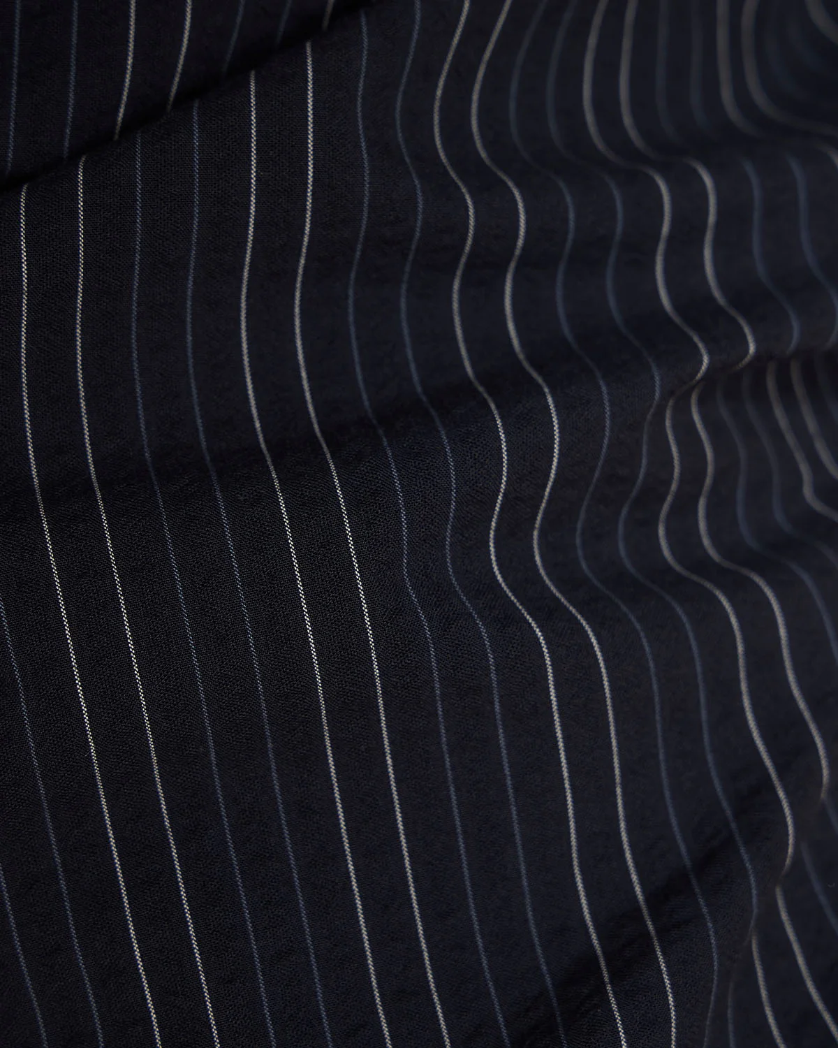 Navy Half-Sleeve Seersucker Striped Shirt - Image 5