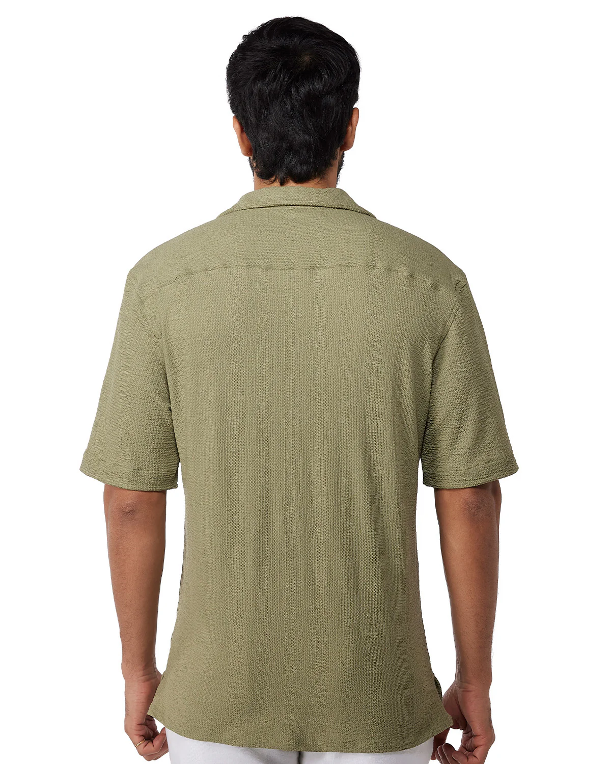 Green Stretch Dobby Knit Shirt - Image 5