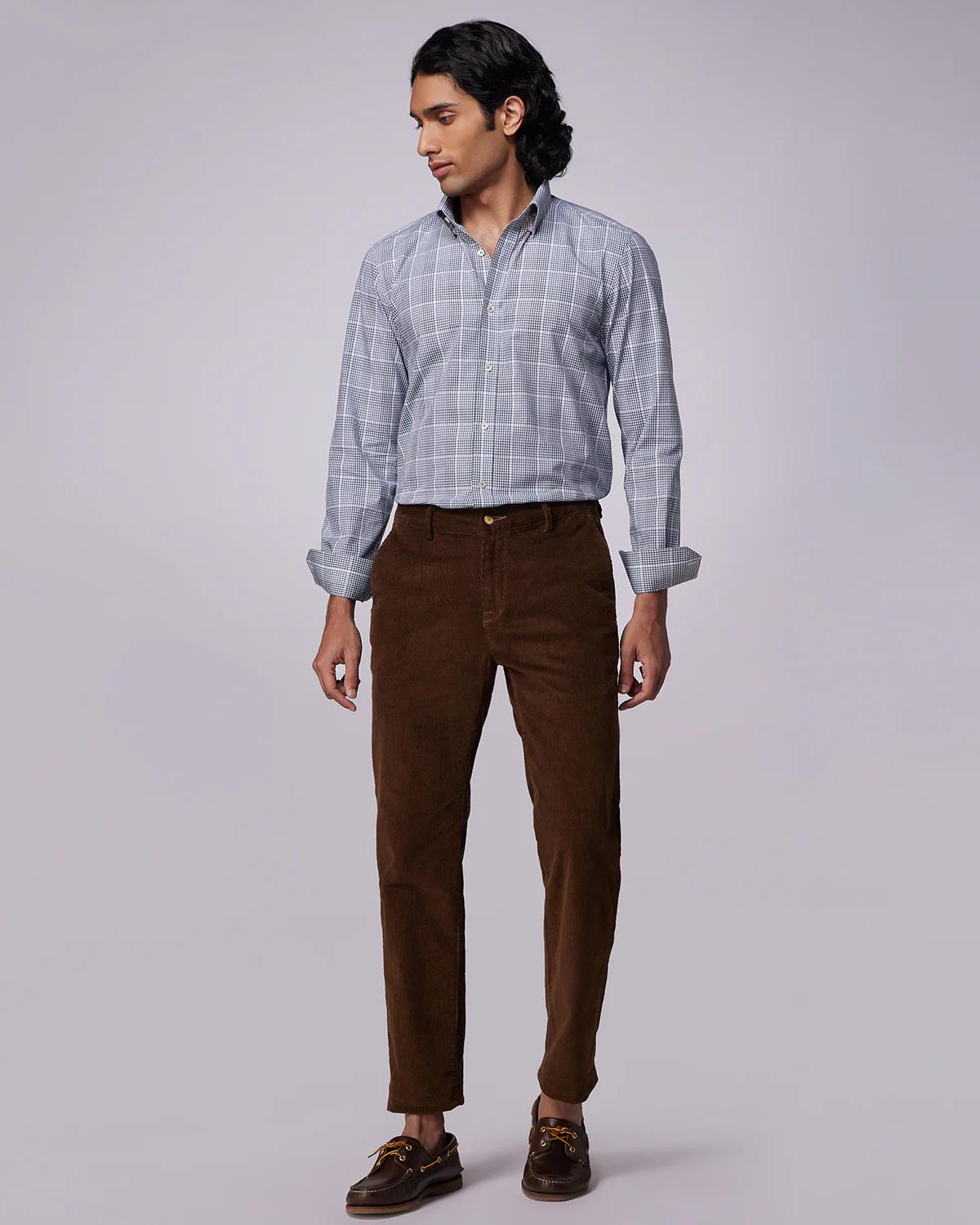 Grey & White Checked Shirt - Image 3