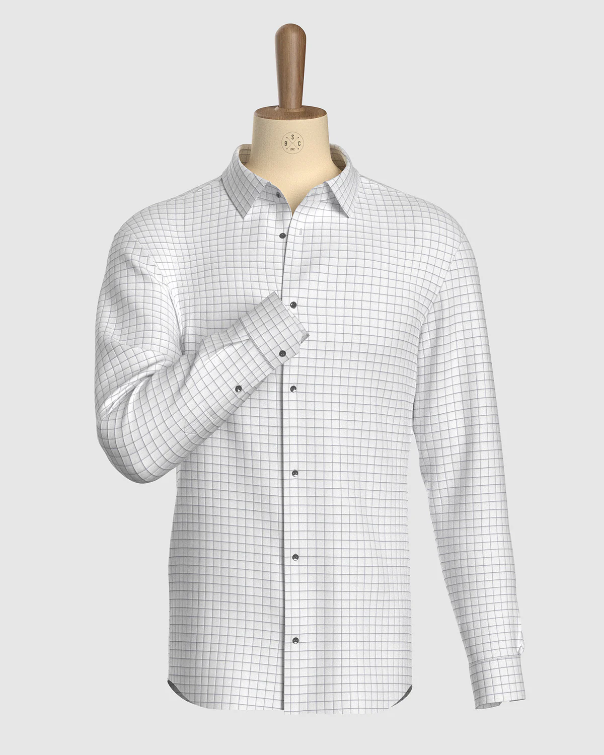 Harrowfield Twill Checked Shirt - White & Grey - Image 2