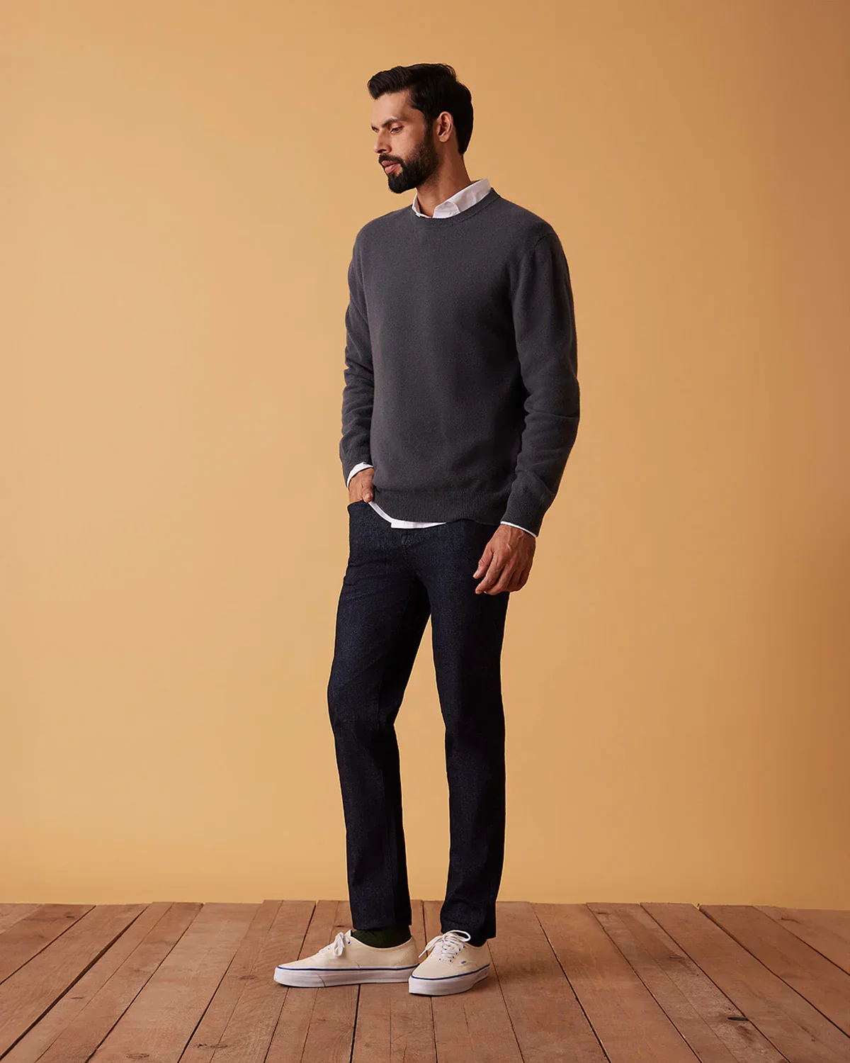 Highland Merino Wool Sweater - Dark Grey - Image 2