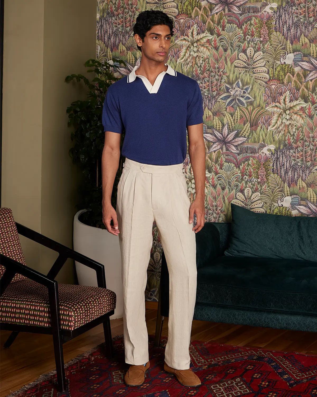 Ivoro 100% Linen Relaxed Neapolitan Pants - Beige - Image 3