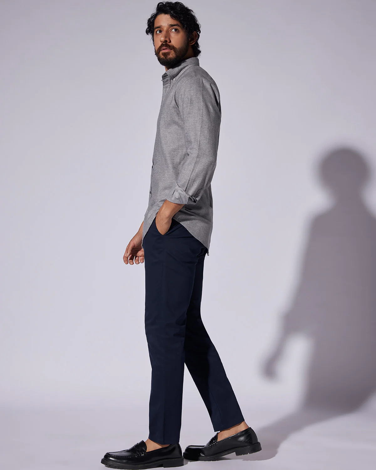 Japanese Brushed Twill Shirt - Grey - Image 4