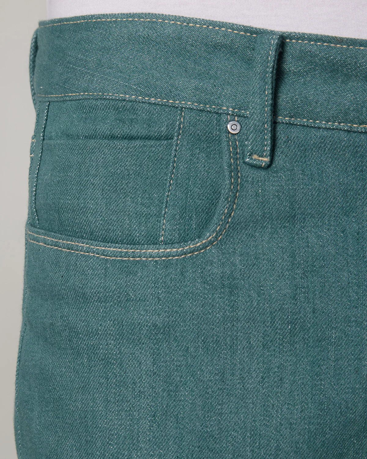 Japanese Jade Green Rigid Jeans - Image 5