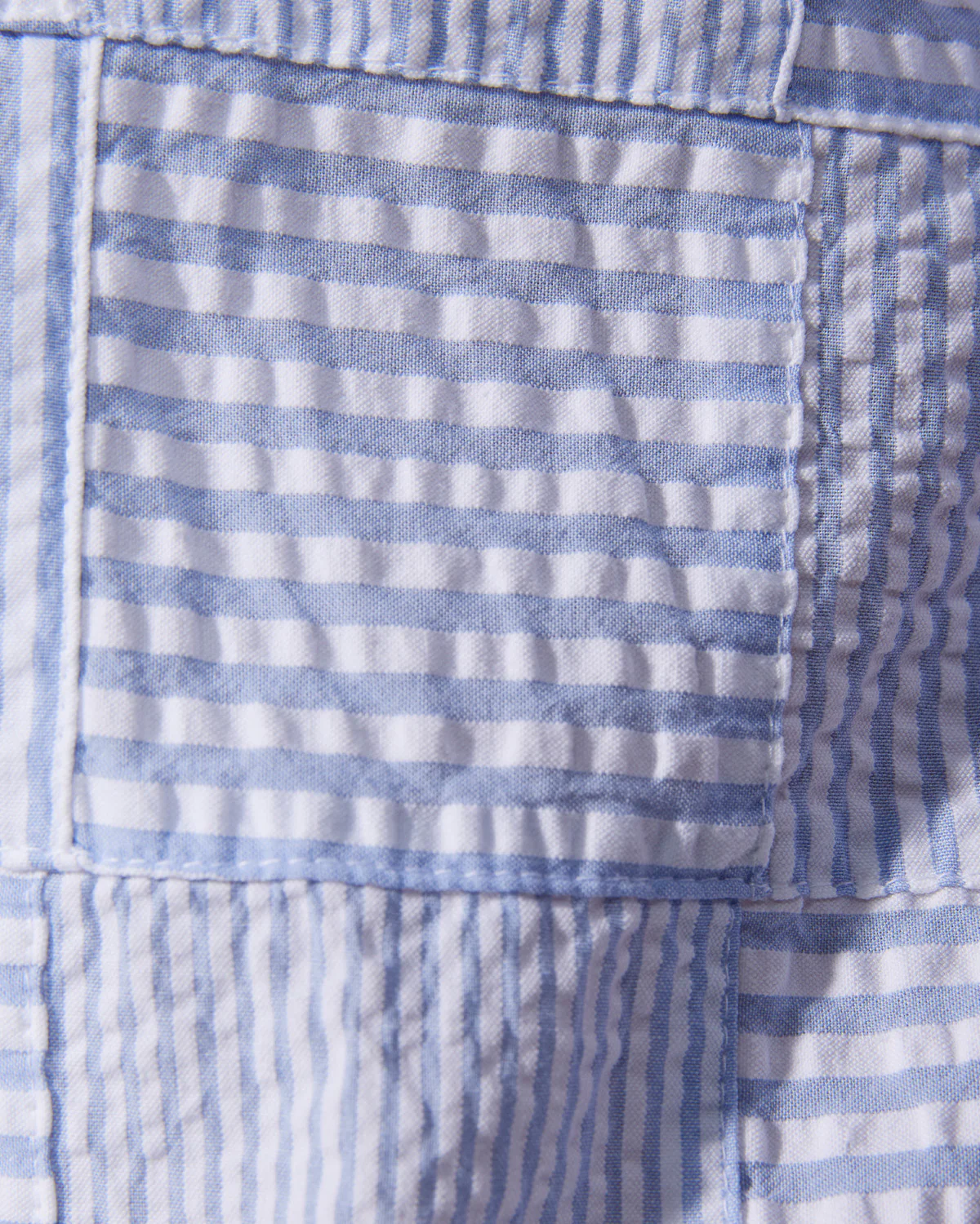 Japanese Light Blue Patchwork Checked Shirt - Image 5