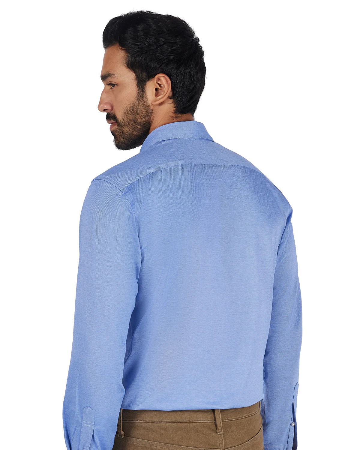 Japanese Stretch Knit Shirt - Blue - Image 5