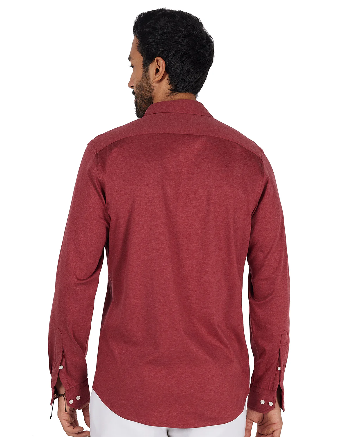Japanese Stretch Knit Shirt - Maroon - Image 5
