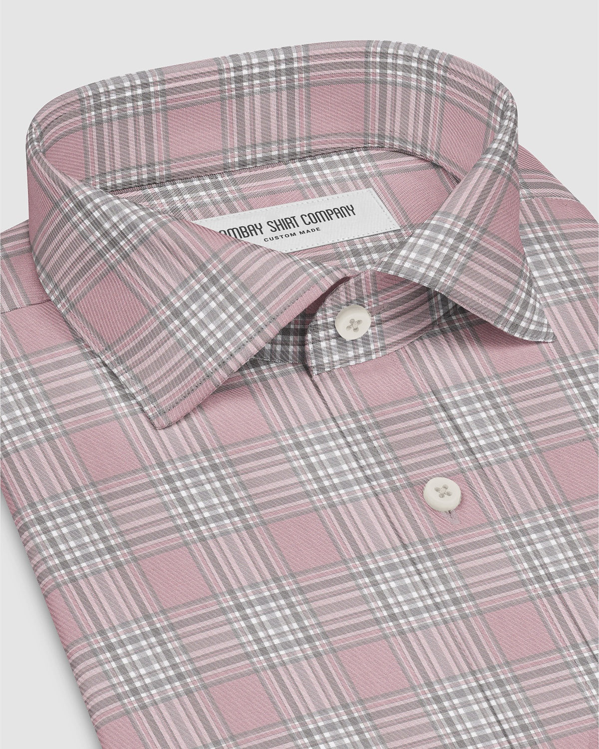 Langford Twill Checked Shirt - Pink - Image 2