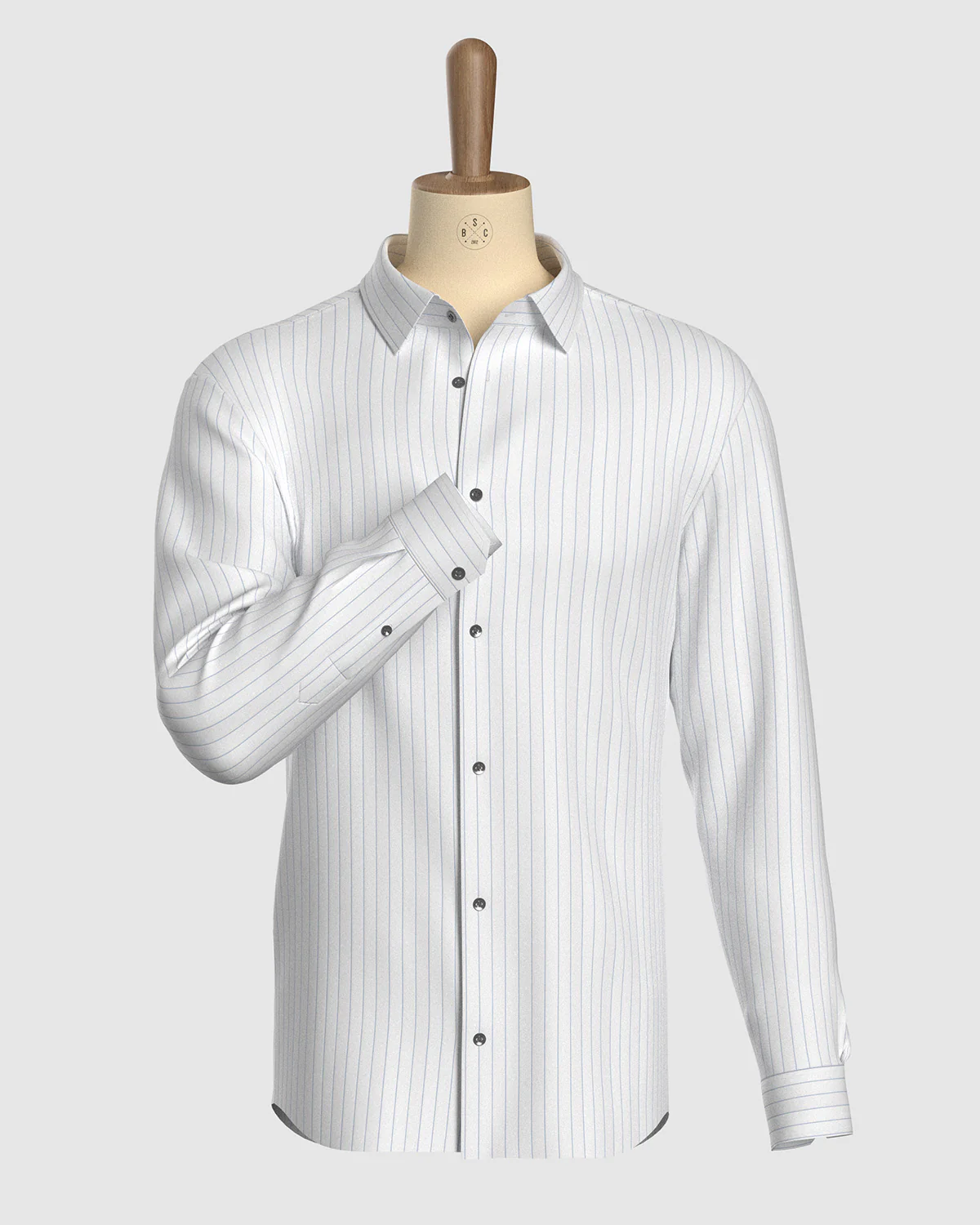 Langmere Twill Striped Shirt - White & Blue - Image 2