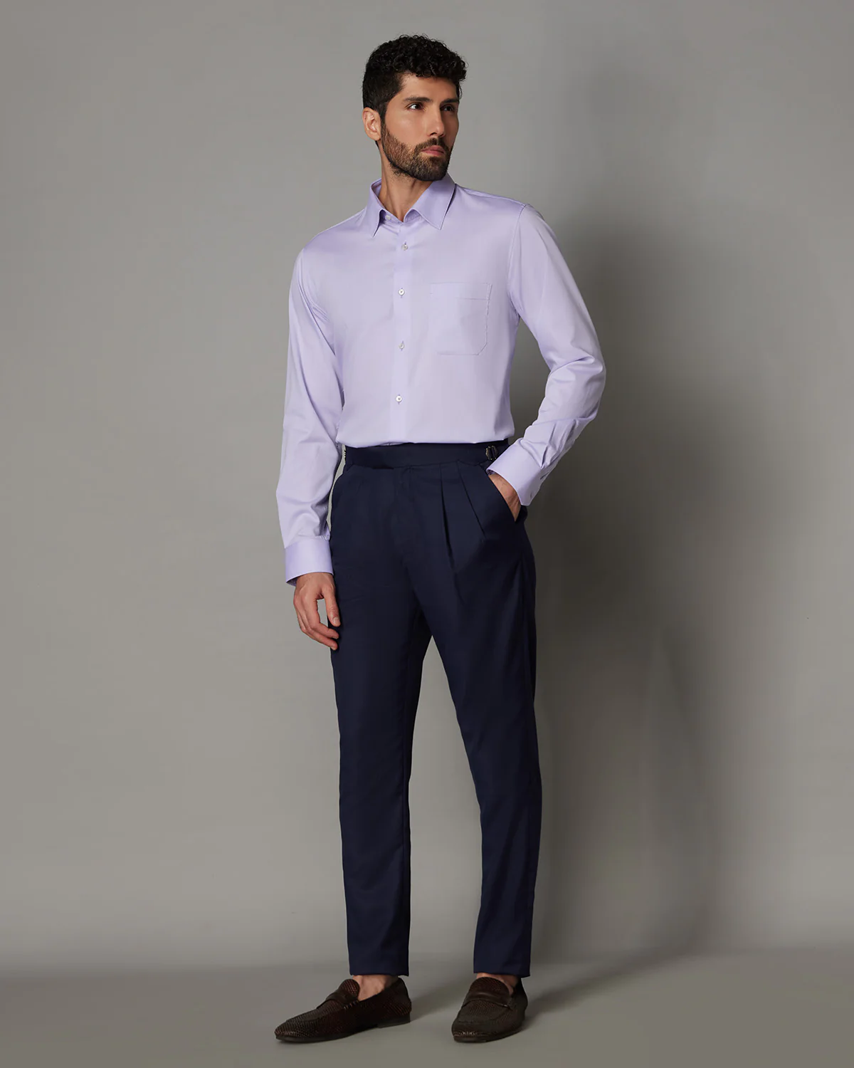 Lavender Herringbone Shirt - Image 3
