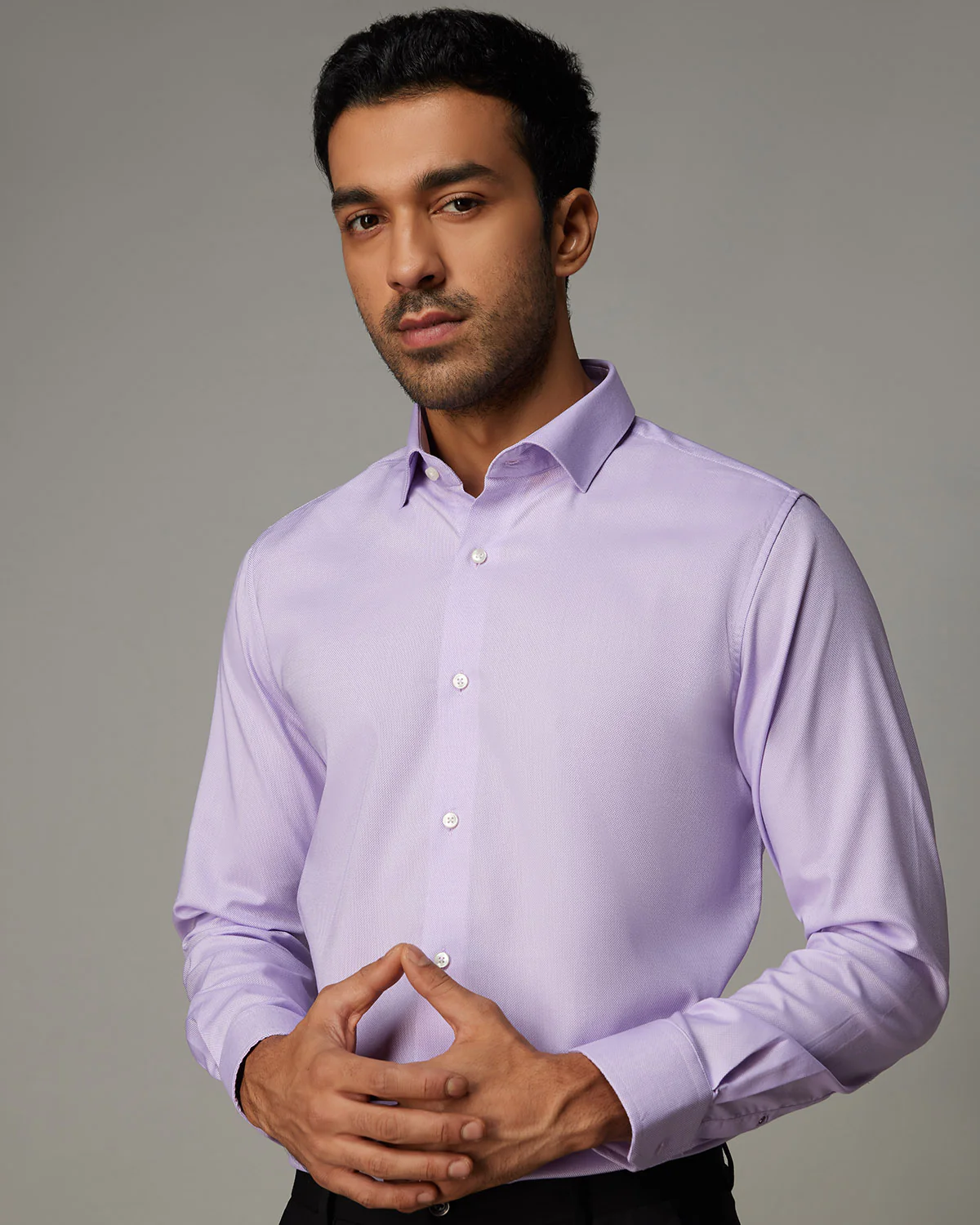 Lavender Stretch Dobby Shirt - Image 2
