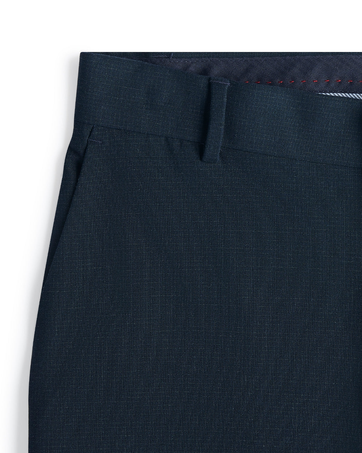 Legato Micro-Checked 4-Way Stretch Dress Pants - Navy - Image 2