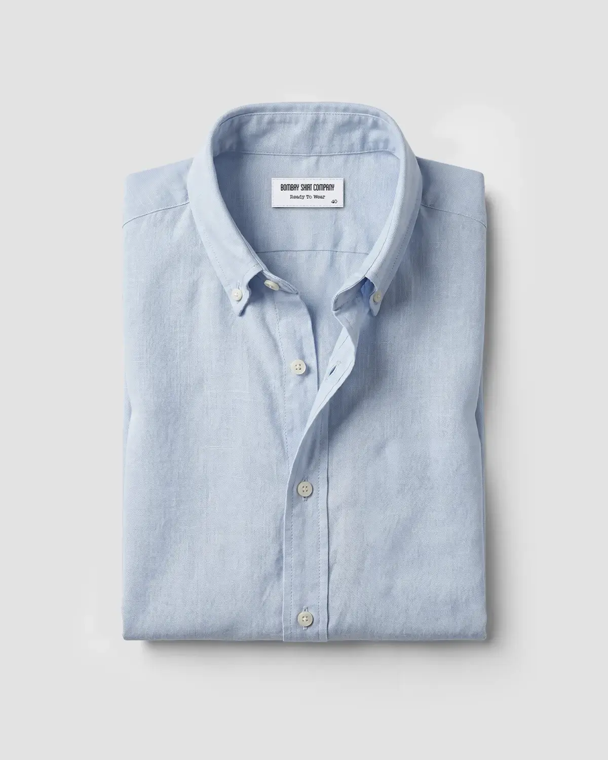 Light Blue Blended Linen Soft Washed Shirt