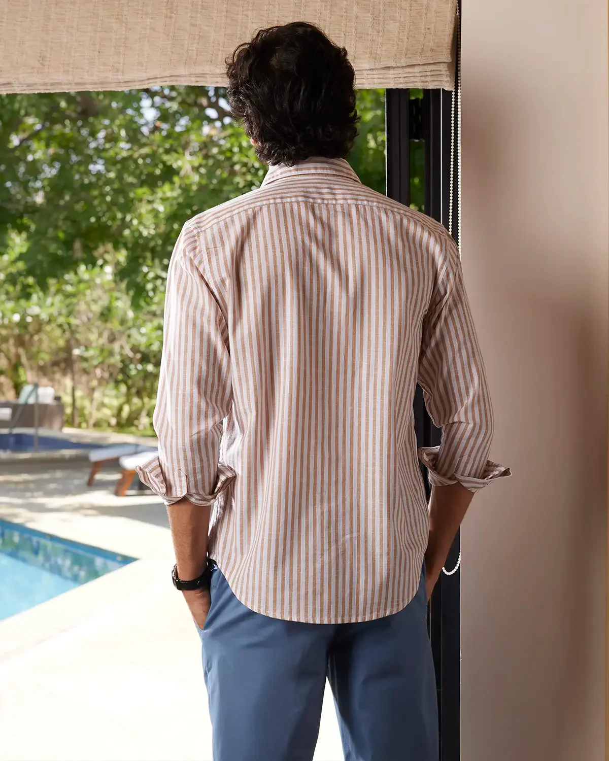 Light Brown Striped Shirt - Image 6