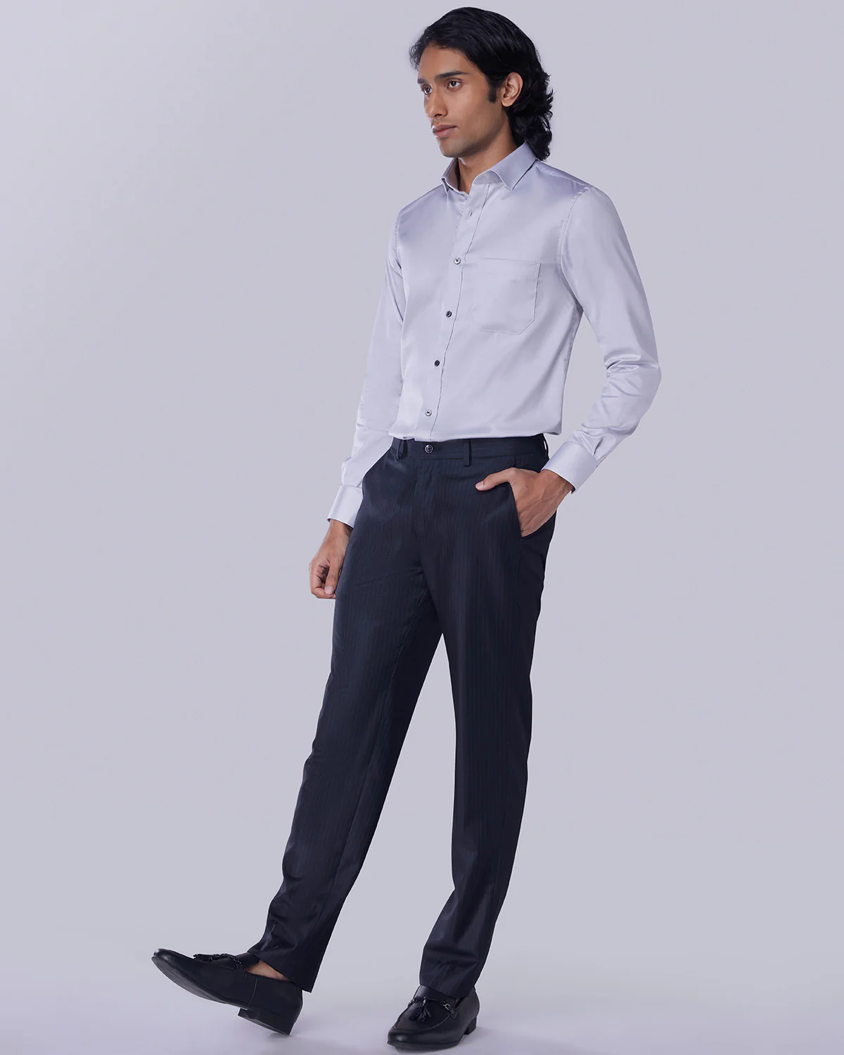 Light Grey Twill Shirt - Image 3