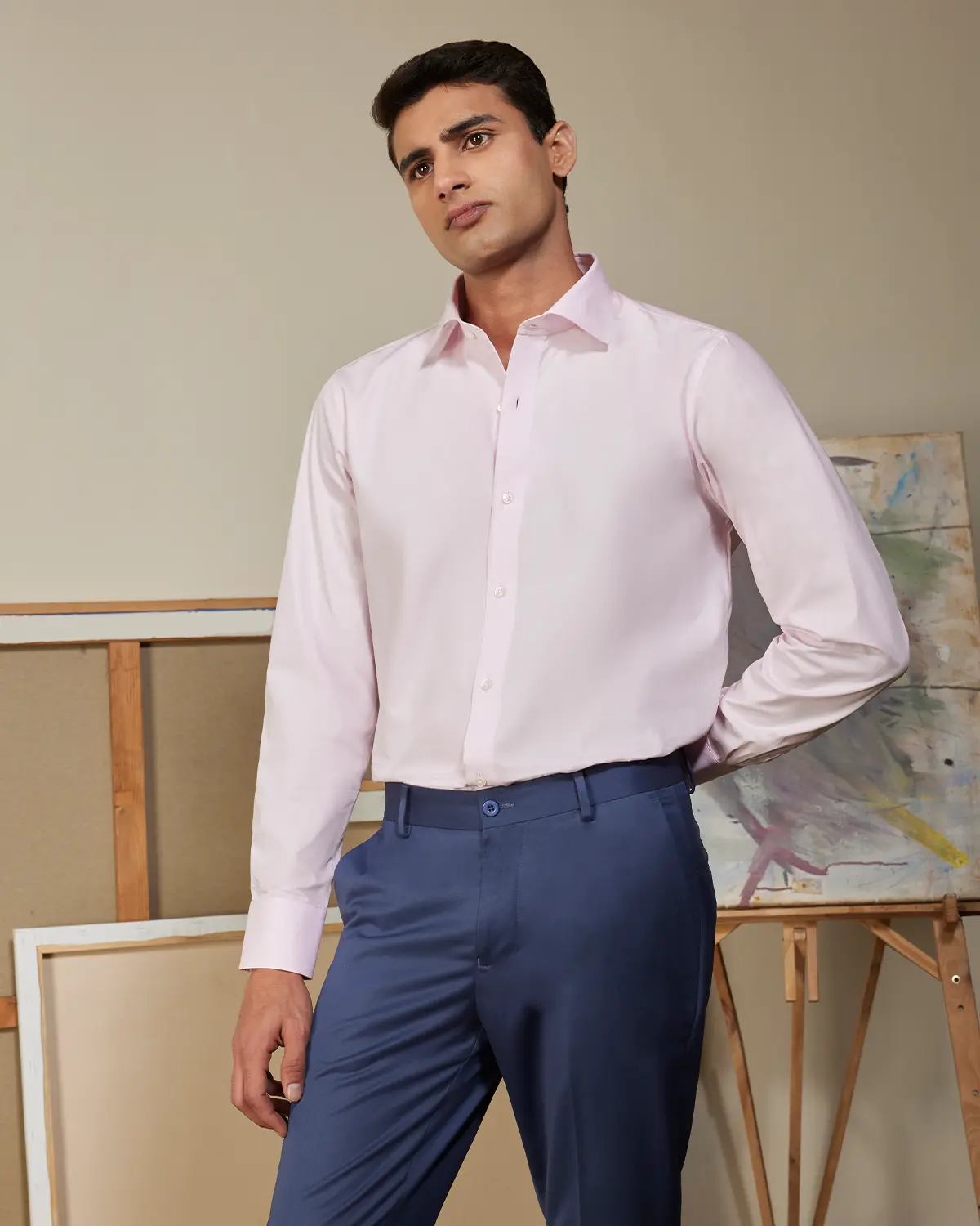 Light Pink Cotton Poplin Shirt