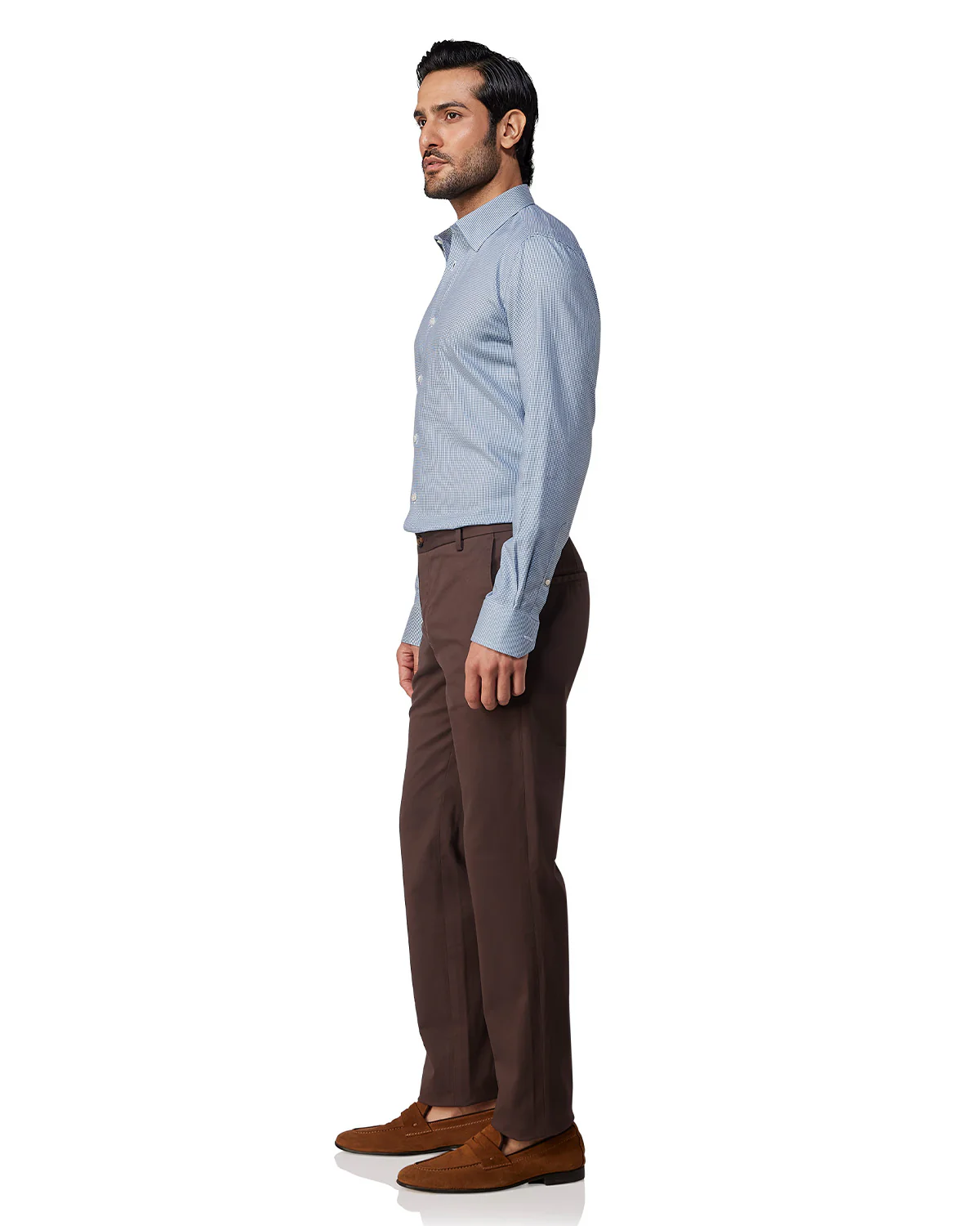 Lightweight Dobby Shirt - Blue & White - Image 4