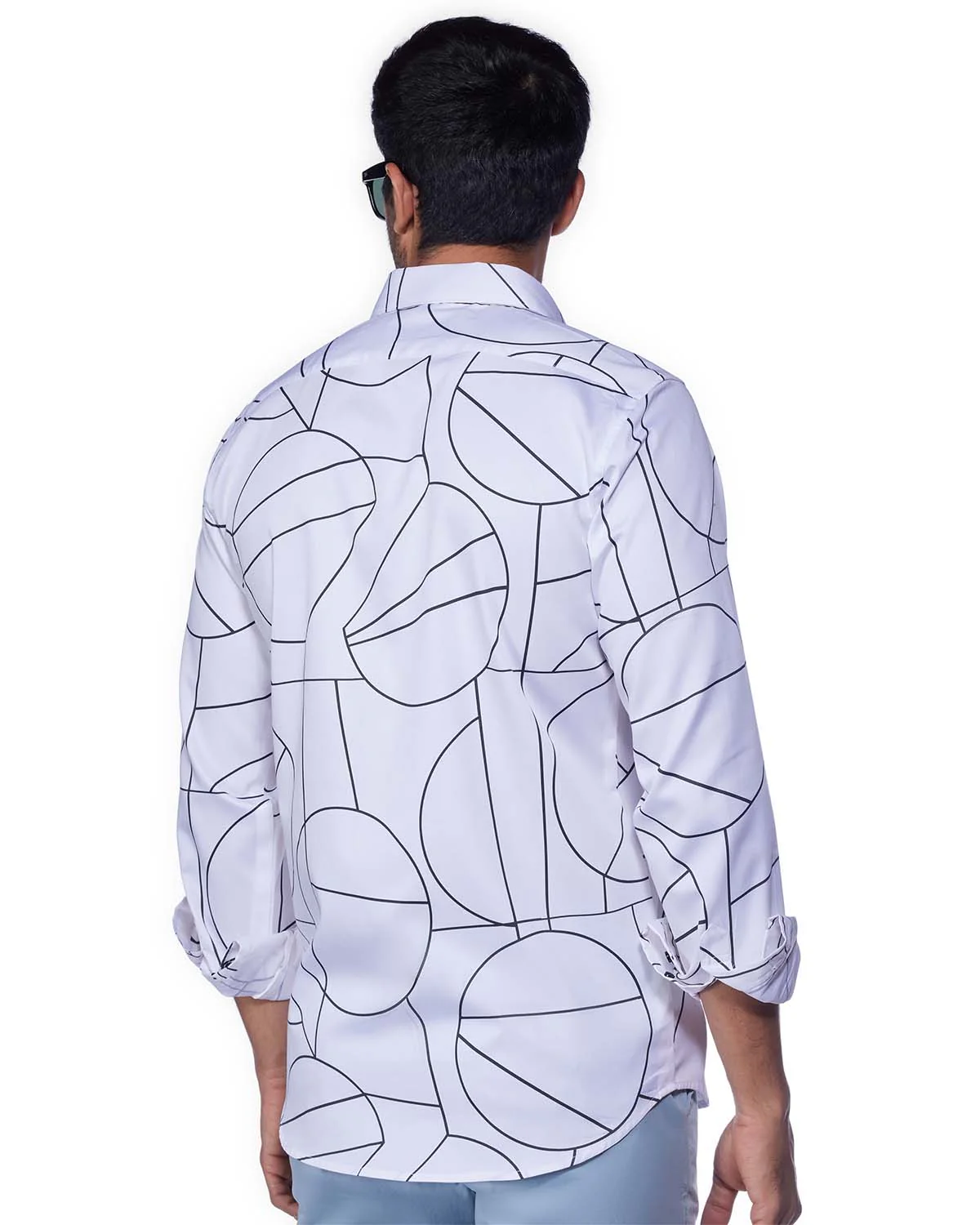 Line Printed Shirt - Black & White - Image 5