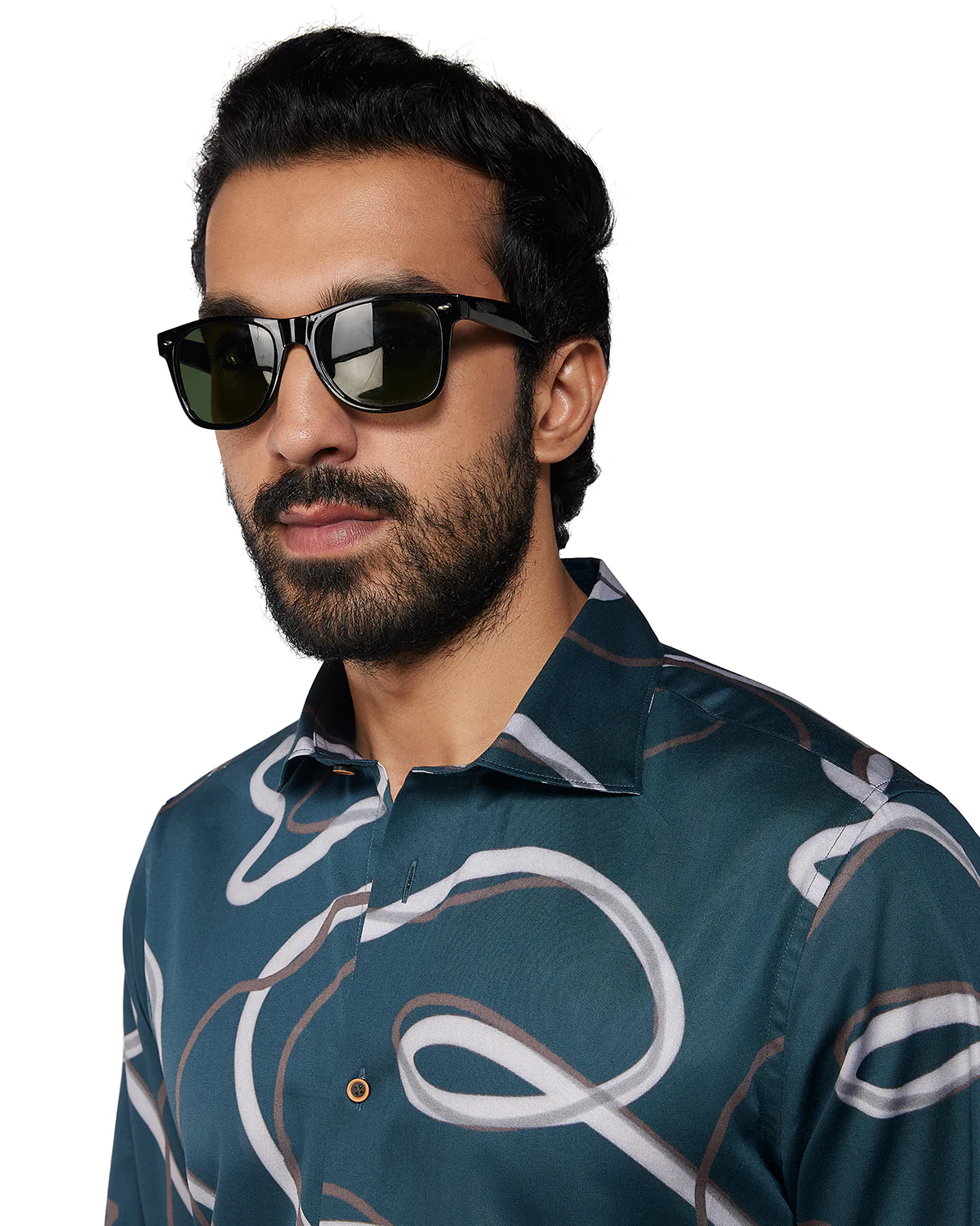 Line Printed Shirt - Green - Image 2