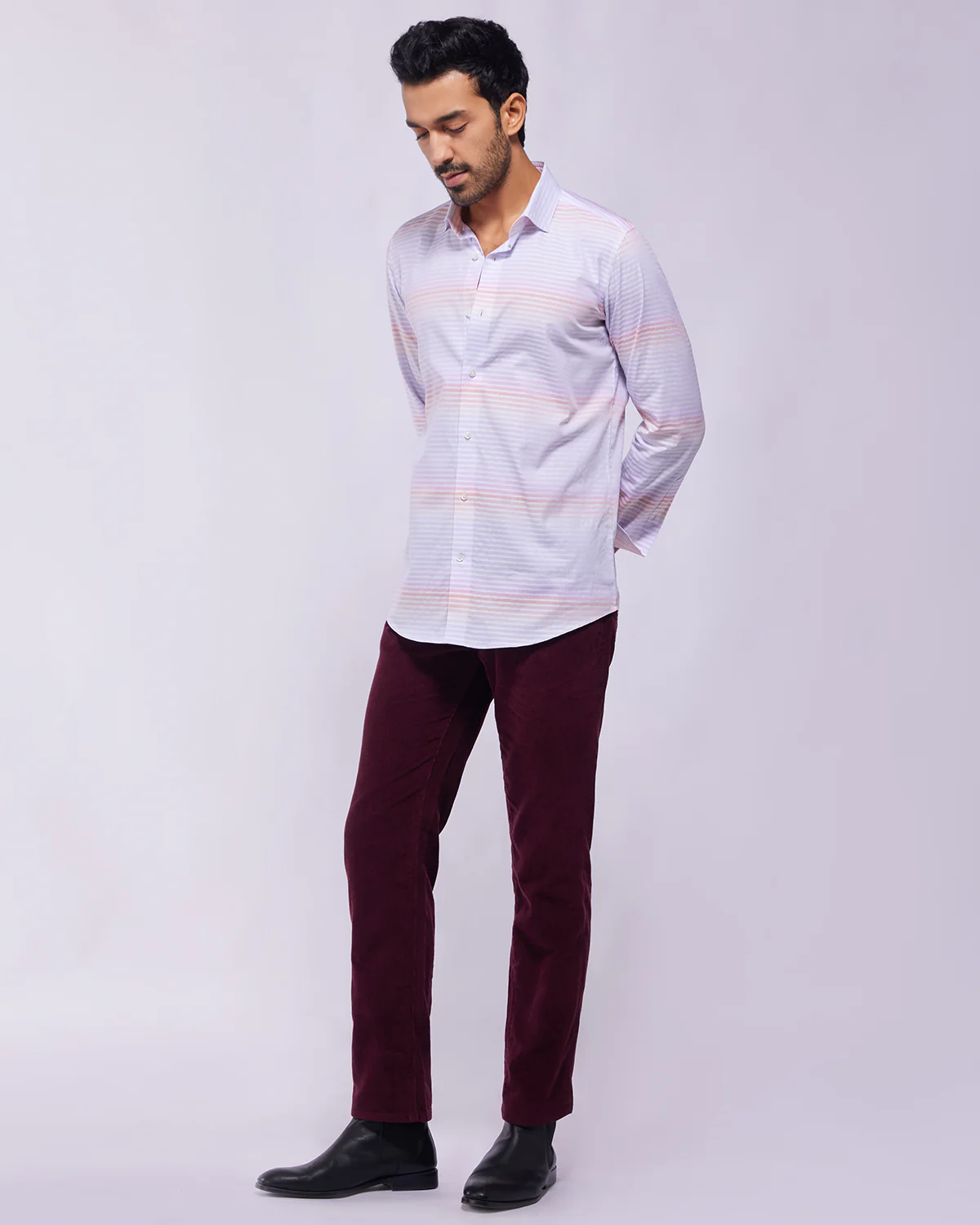 Majestic Maroon Rigid Corduroy Jeans - Image 4