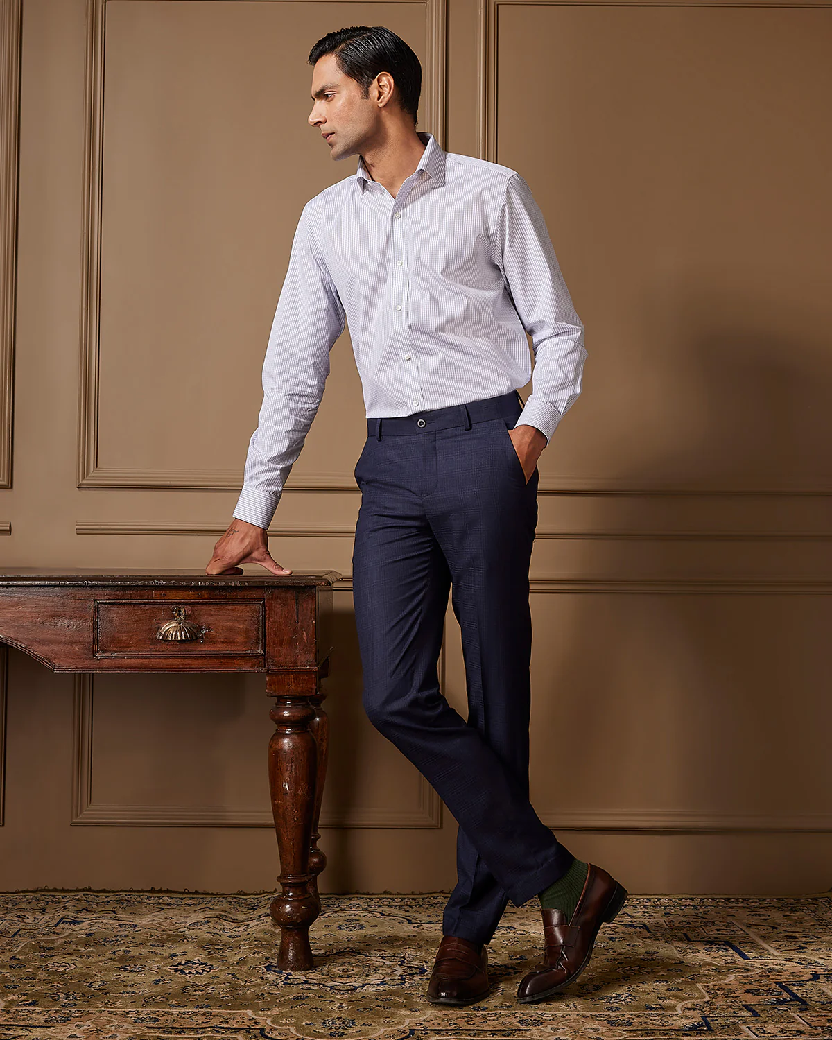 Manhattan Blue & Black Checked Shirt - Image 4