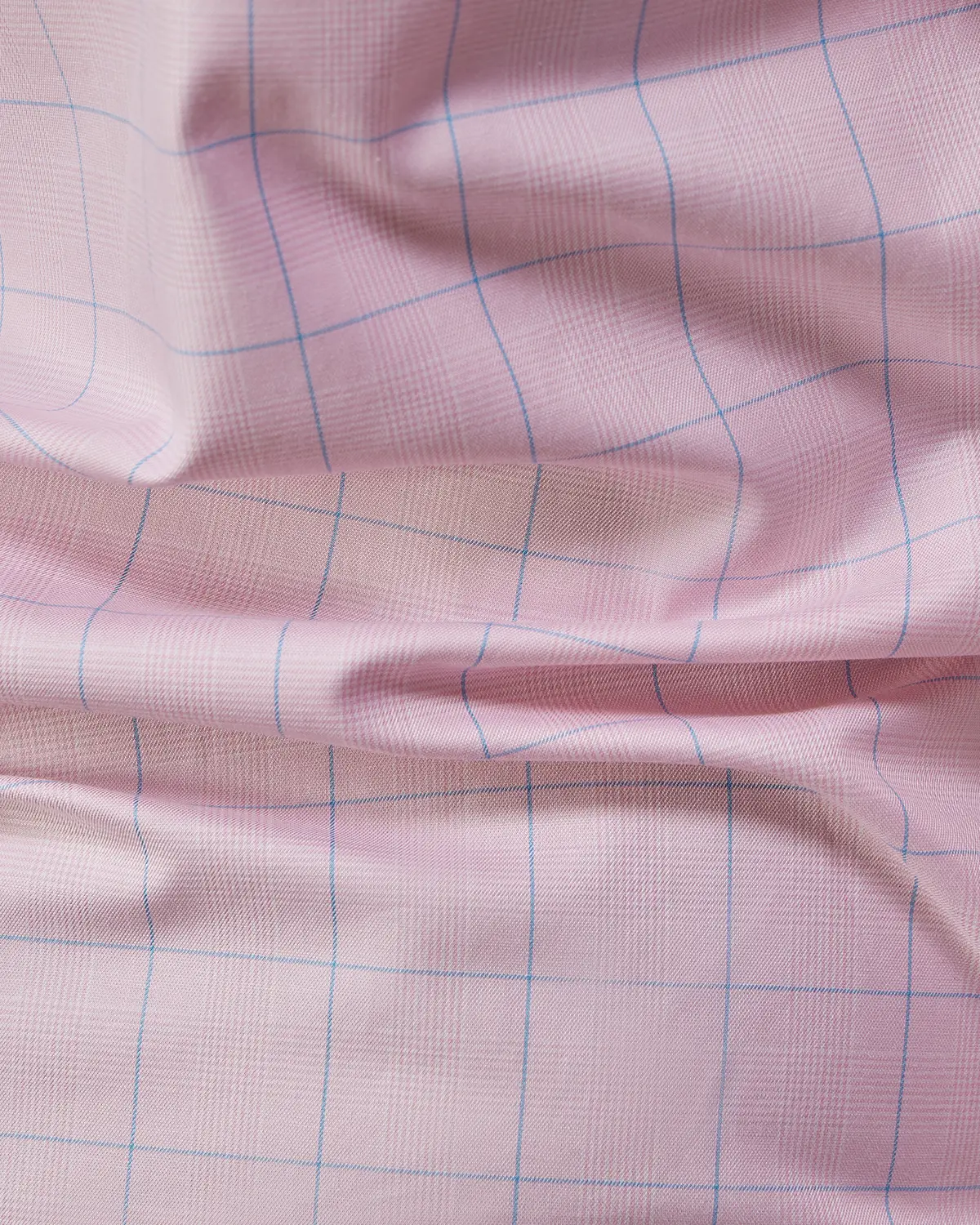 2-Ply Egyptian Cotton Pink & Blue Dobby Checked Shirt - Image 6