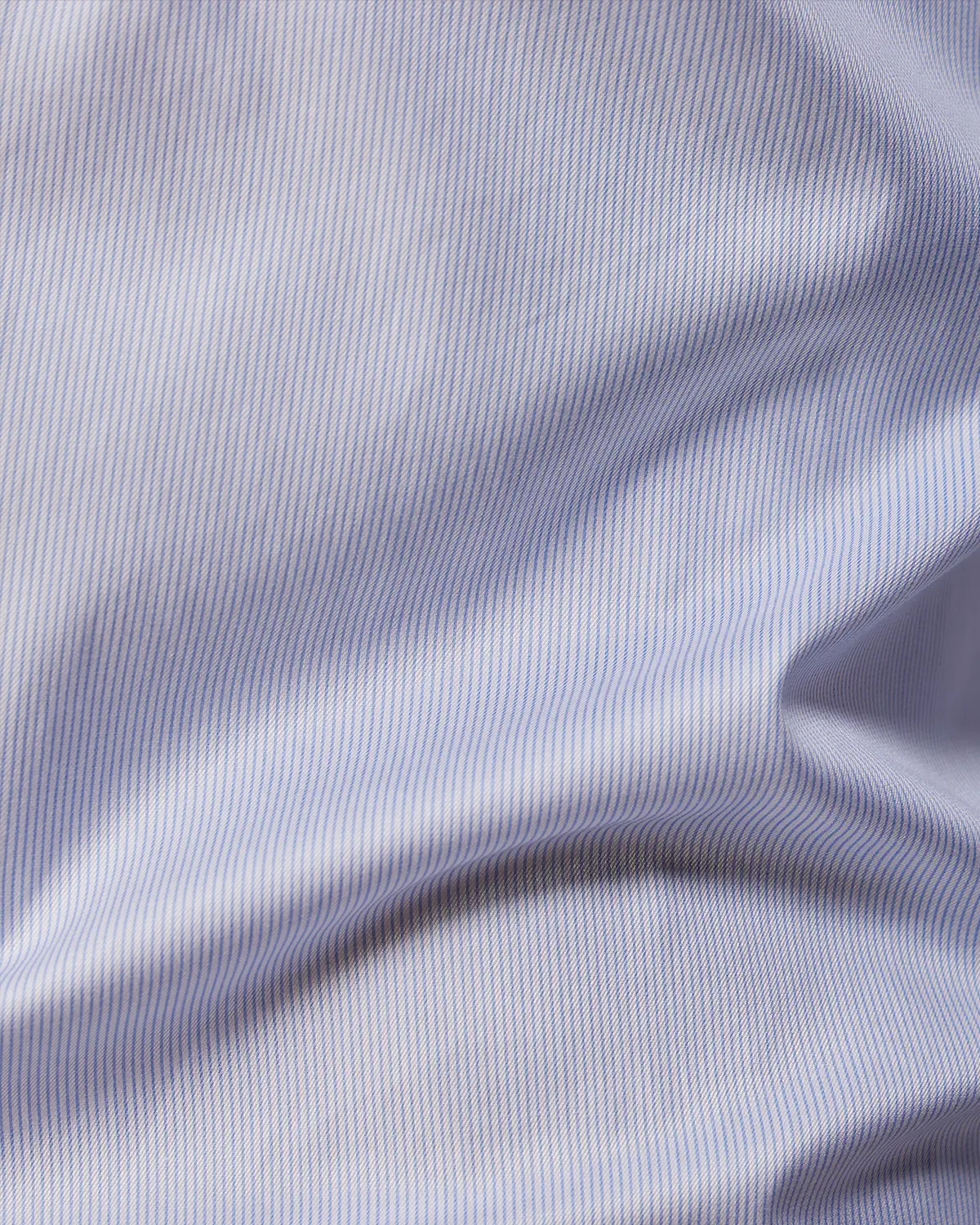 2-Ply Egyptian Cotton Twill Fine Blue Striped Shirt - Image 6