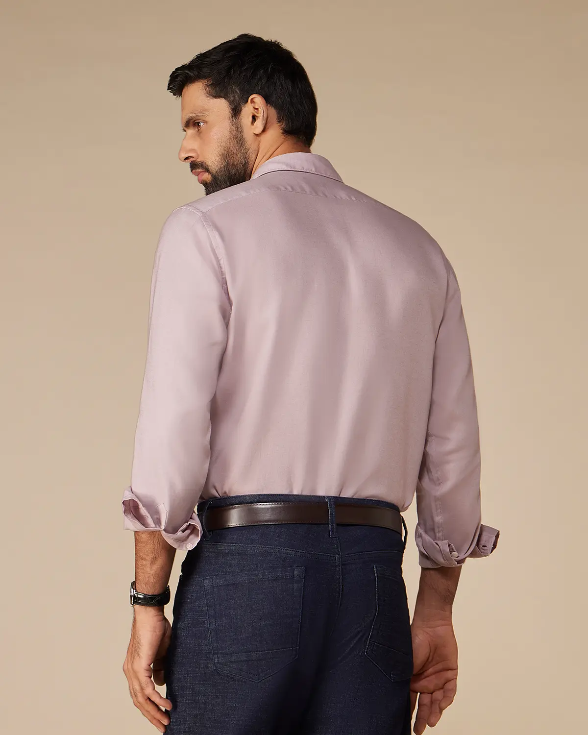 Mauve Linen Lyocell Shirt - Image 3