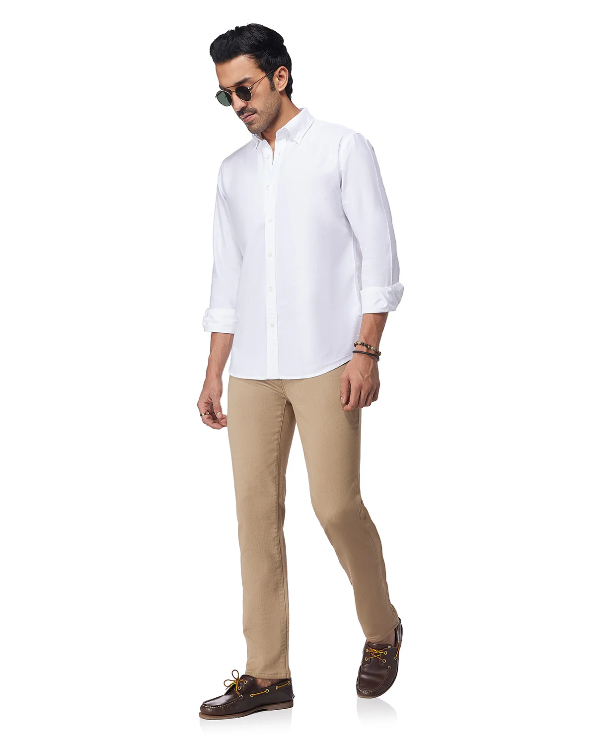 Milled Dobby Stretch Jeans - Khaki - Image 3