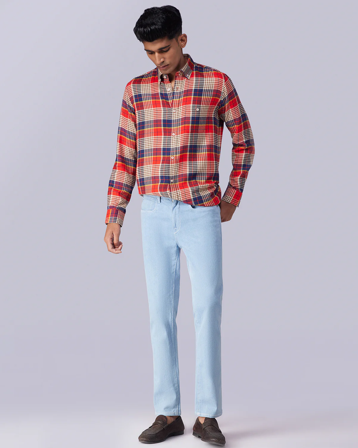 Multicoloured Brushed Twill Checked Shirt - Image 3