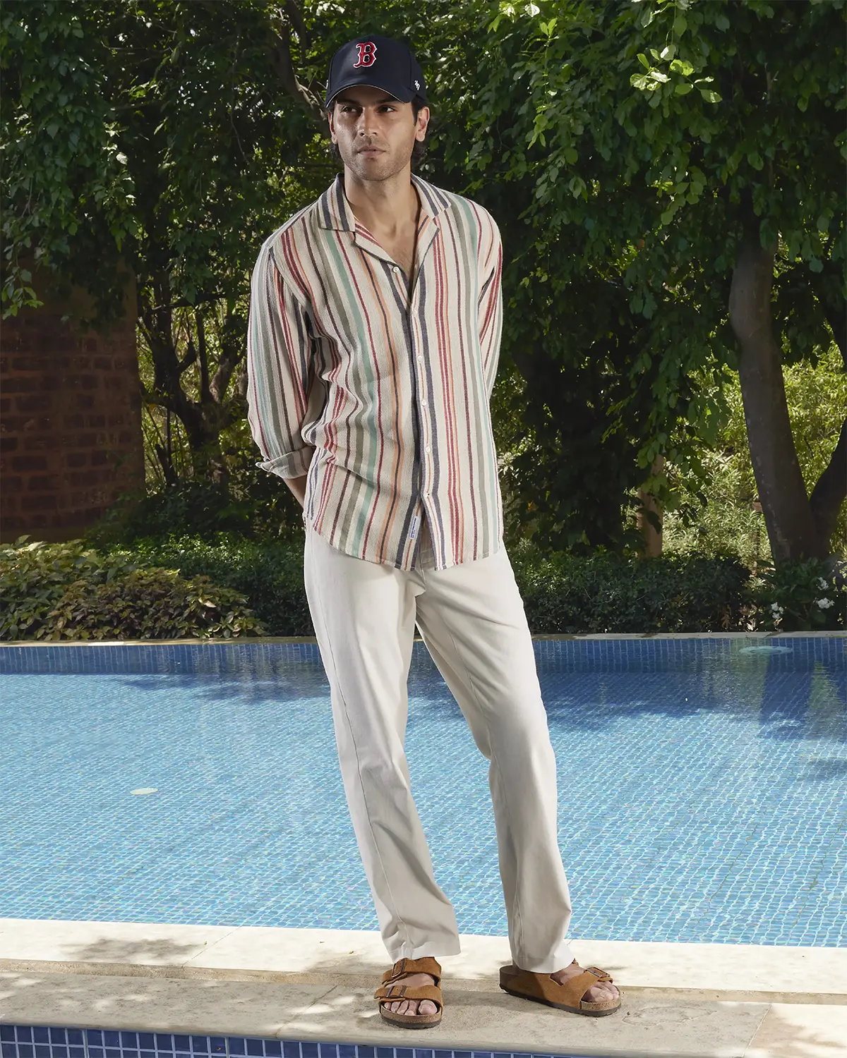 Multicoloured Dobby Striped Shirt - Image 4