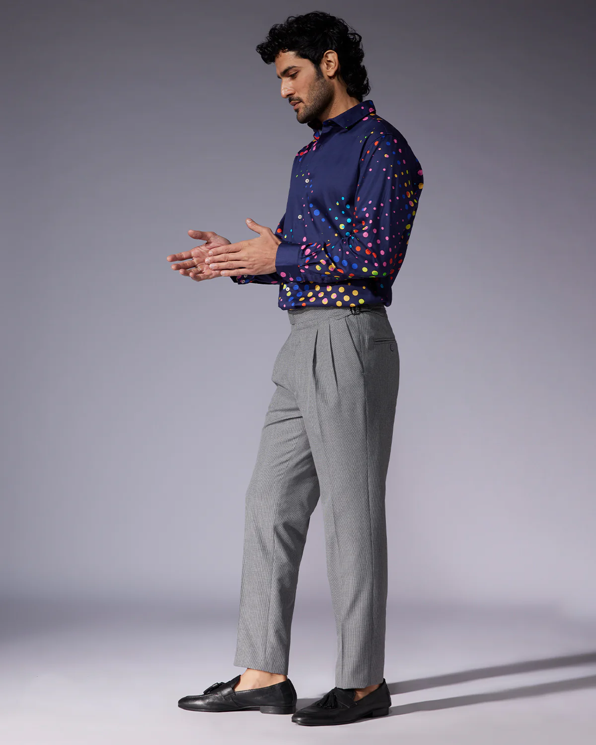 Multicoloured Dot Printed Shirt - Image 4