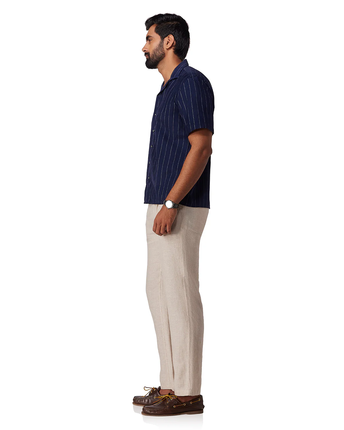 Navy Corduroy Striped Shirt - Image 4