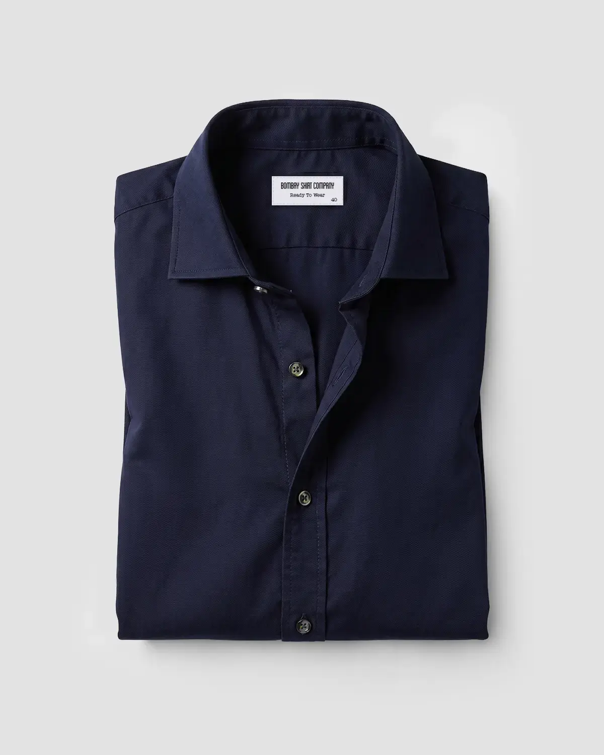 Navy Distressed Cotton Twill Shirt - Image 2