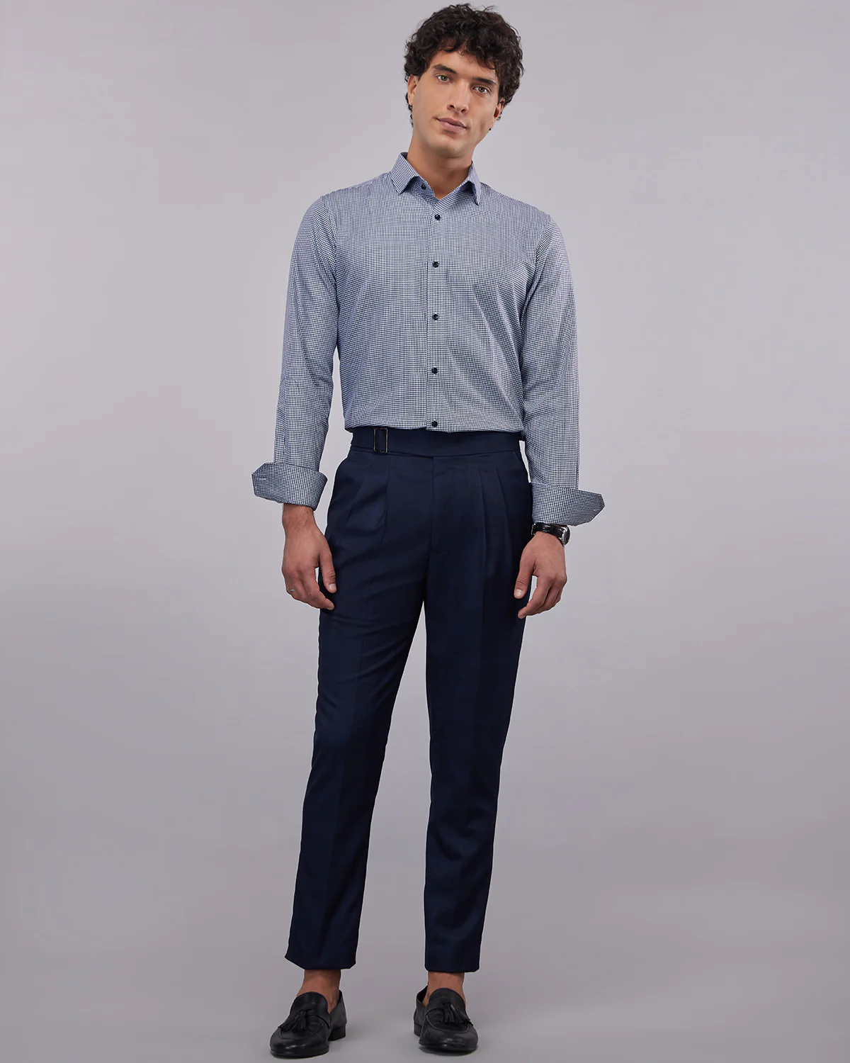 Navy Houndstooth Shirt - Image 3