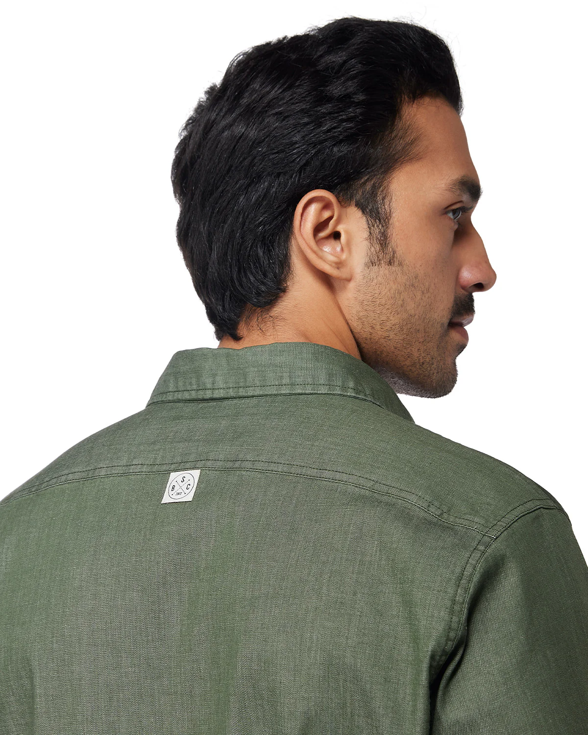 Olive Denim Shirt - Image 8