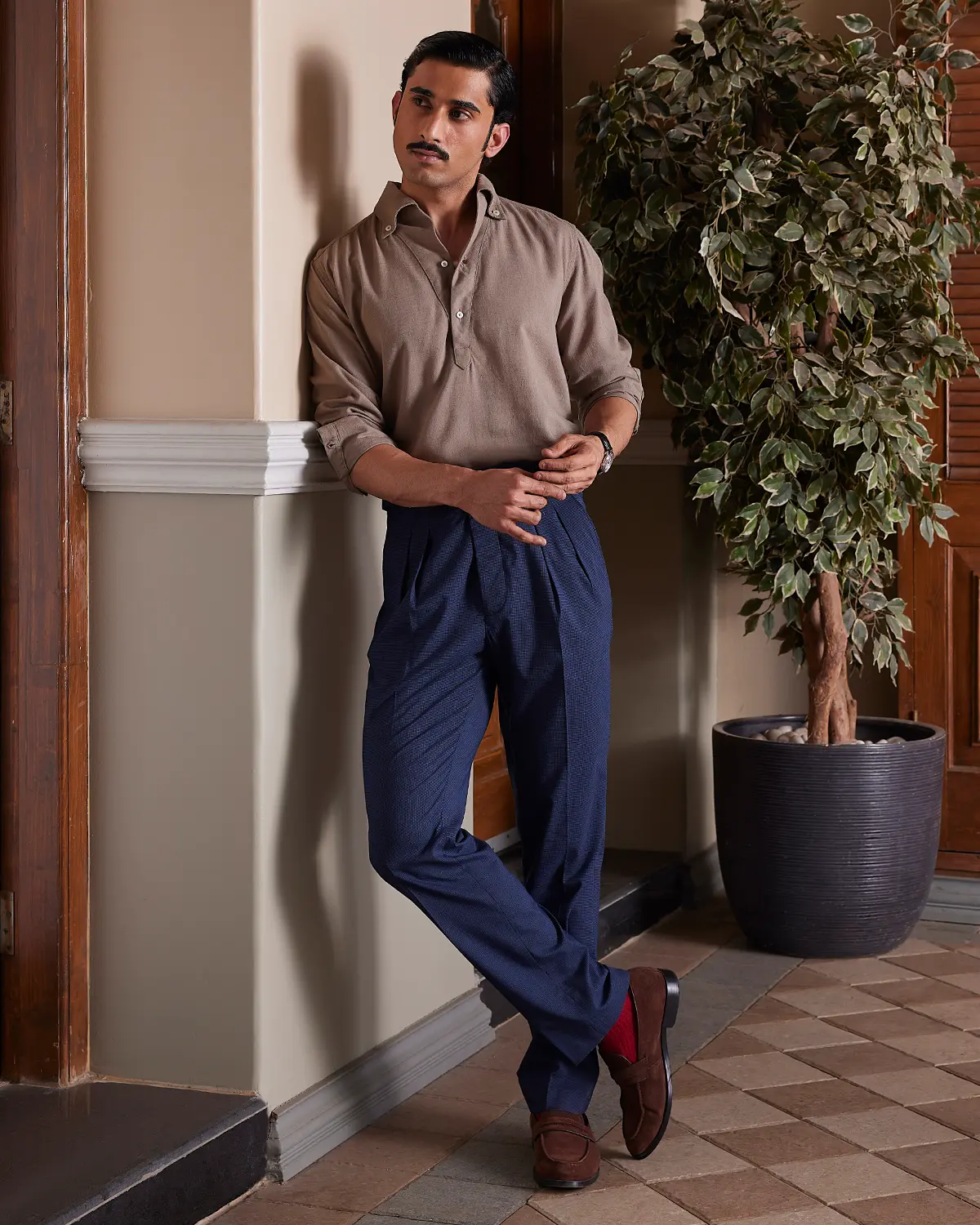 Olive Popover Kurta Shirt - Image 3