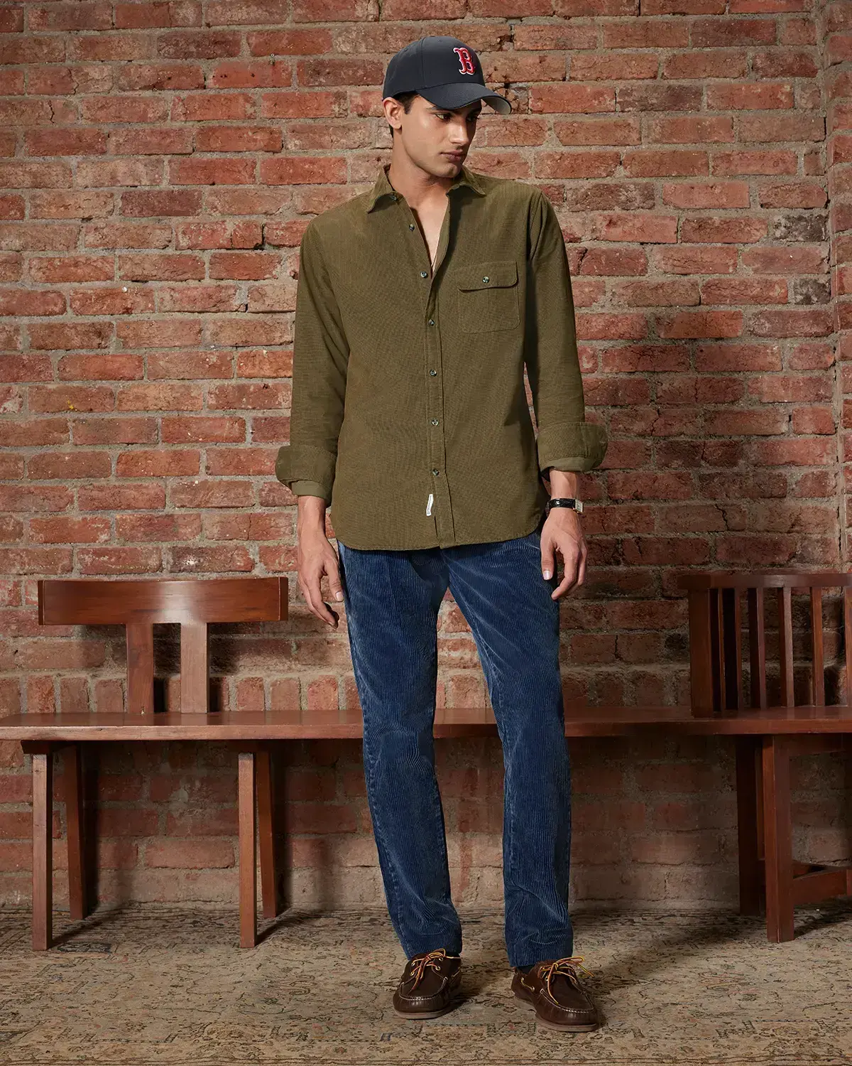 Olive Textured Dobby Shirt - Image 4