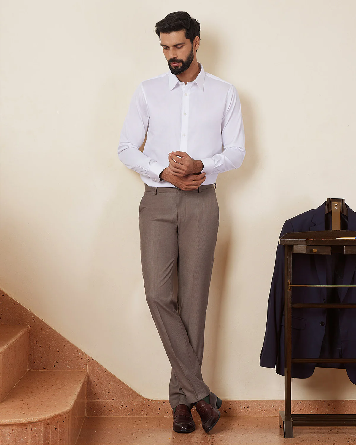 Omnia Striped Dress Pants - khaki - Image 3