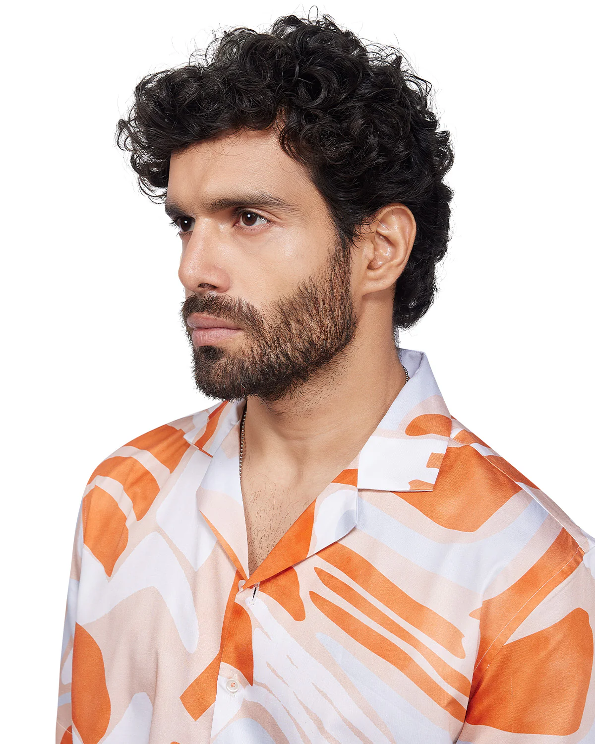 Orange Abstract Printed Shirt - Image 2