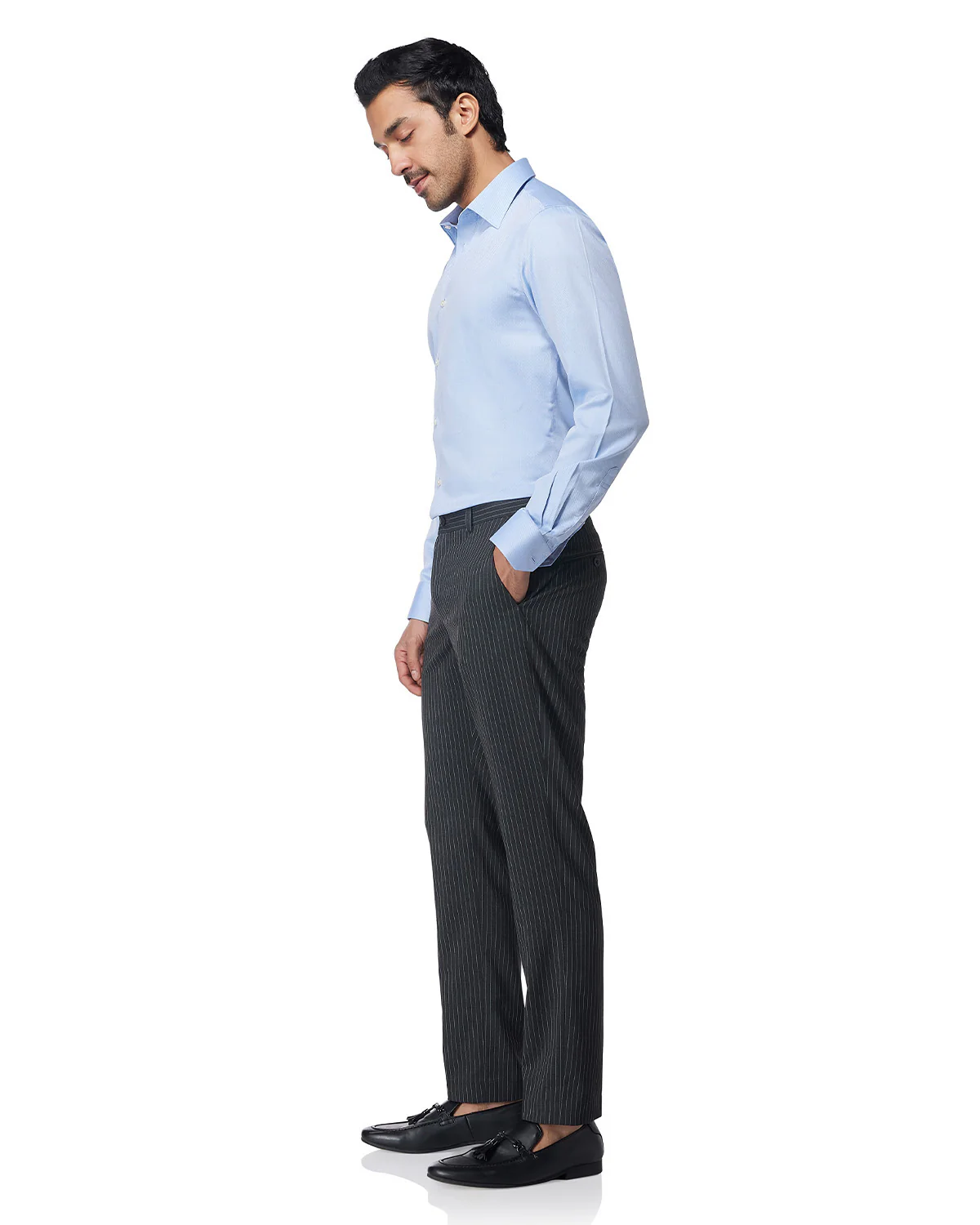 Orbis Striped Stretch Dress Pants - Black - Image 5