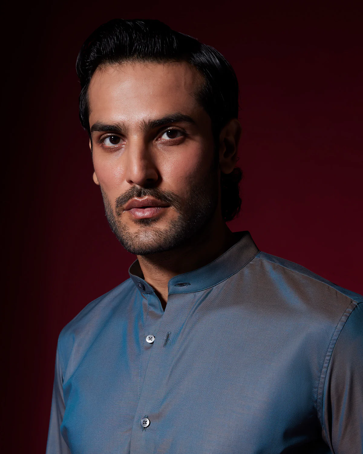 Orion Two-Tone Twill Shirt - Green - Image 2