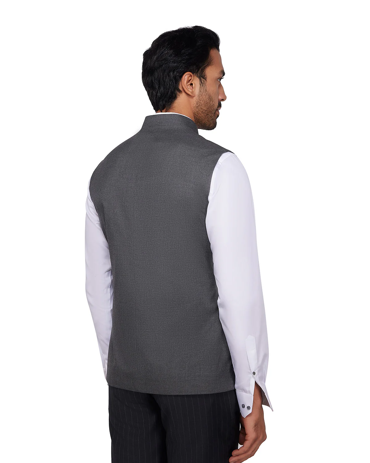 Paramount Stretch Nehru Jacket - Grey - Image 3