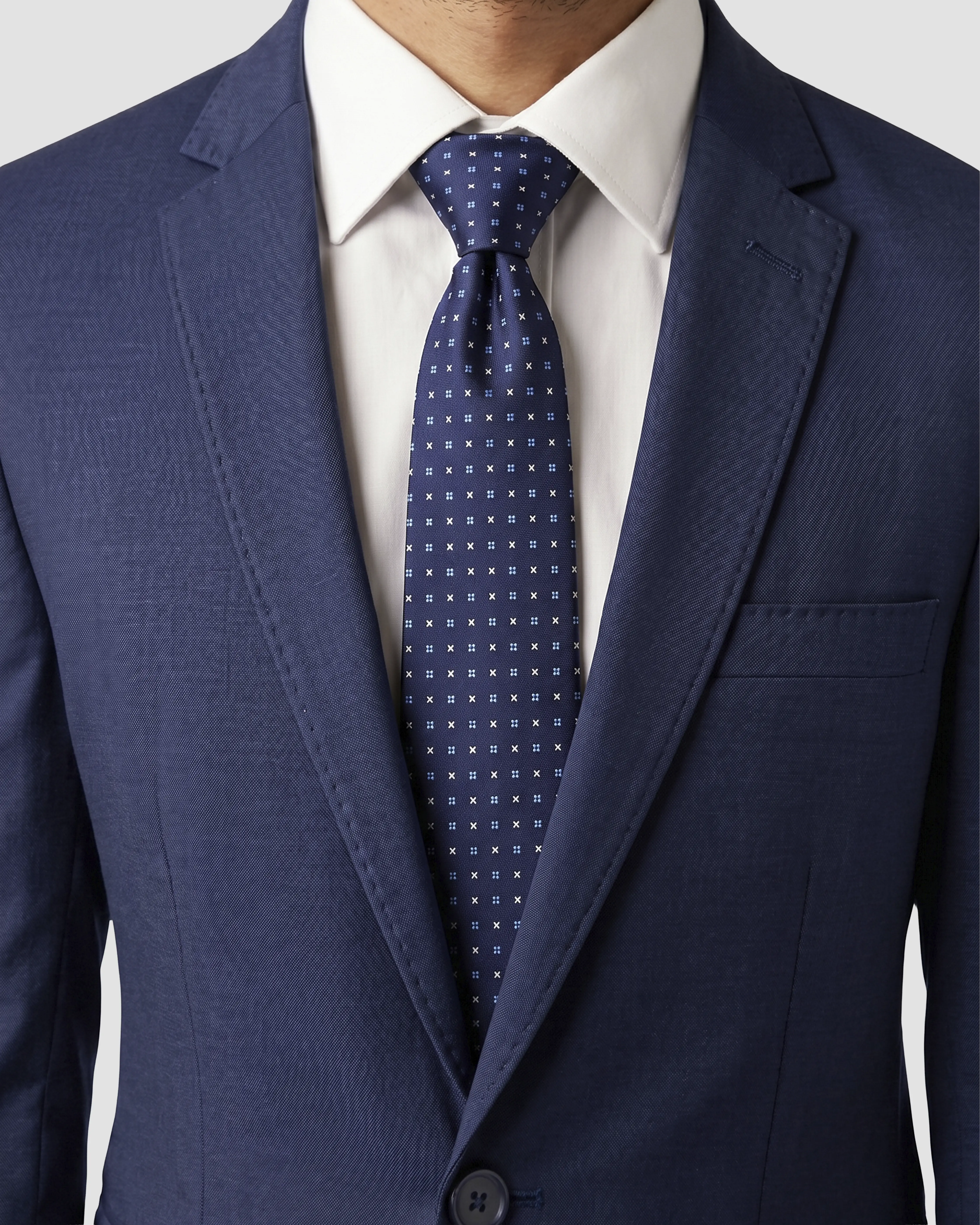 Pavilion Dotted Dobby Tie - Dark Blue - Image 2